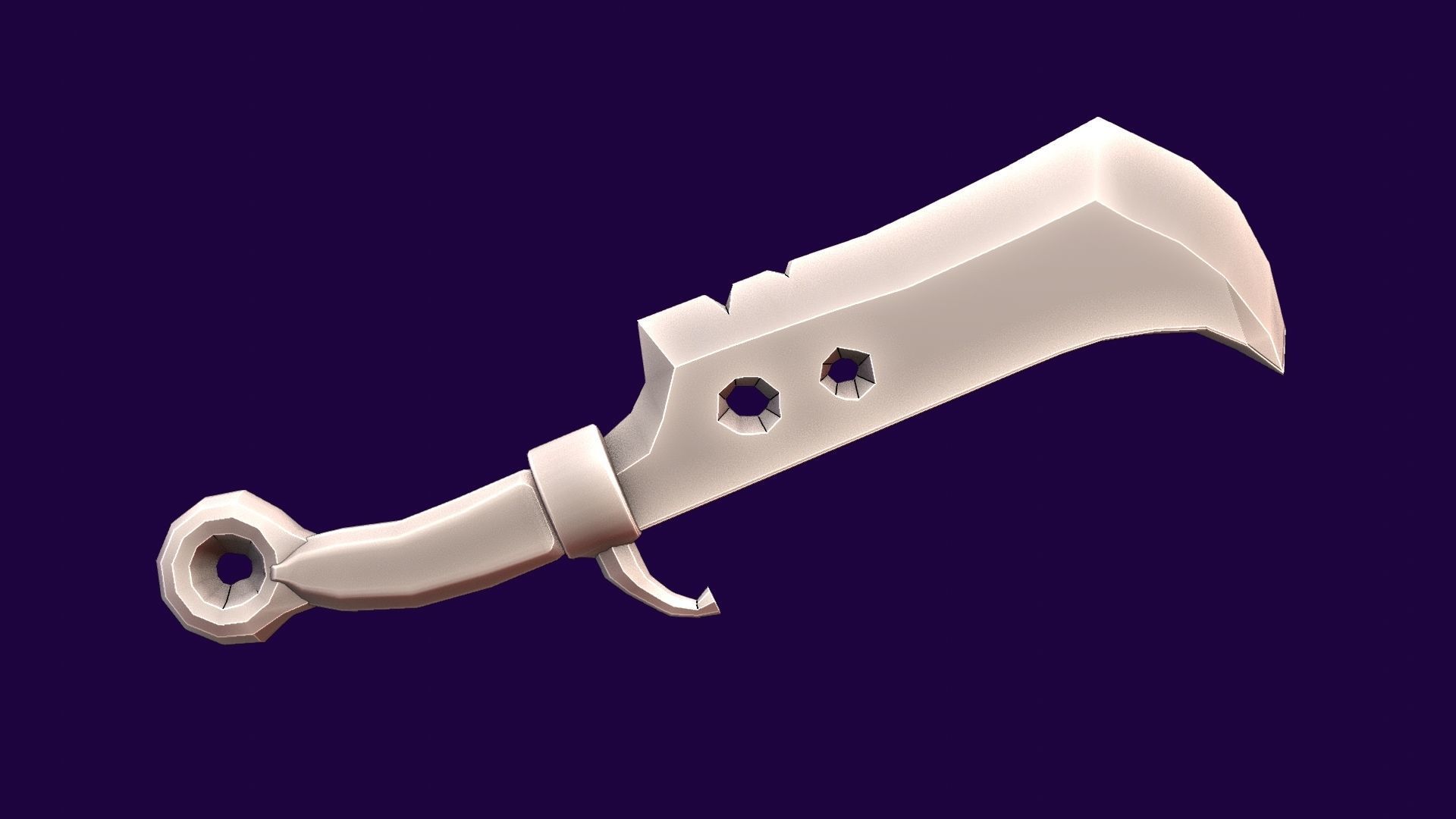 Lowwpoly knife Low-poly 3D model_17