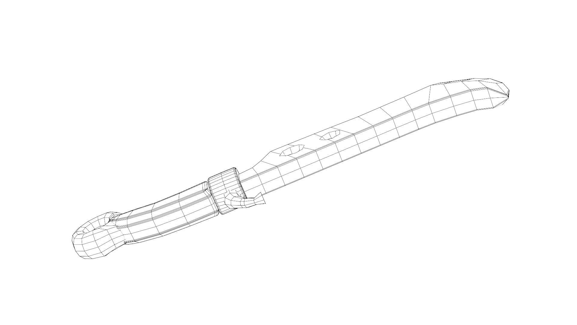 Lowwpoly knife Low-poly 3D model_29