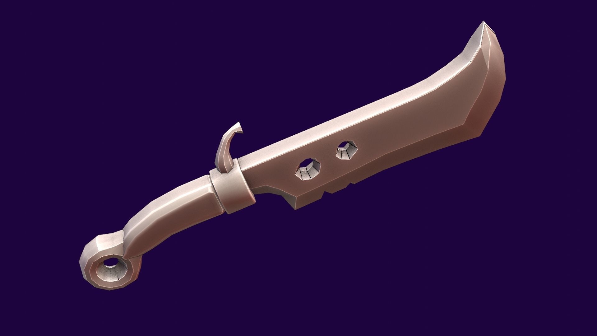 Lowwpoly knife Low-poly 3D model_21