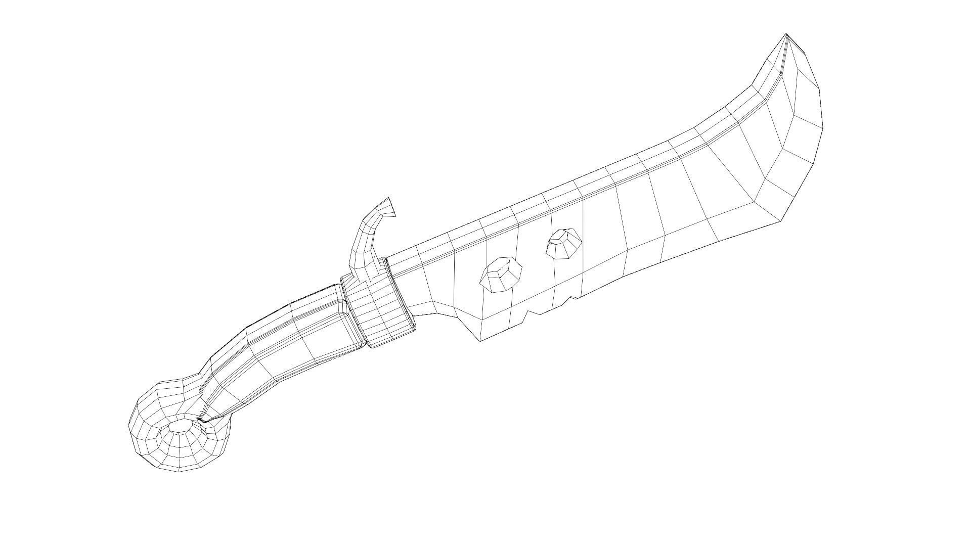 Lowwpoly knife Low-poly 3D model_31