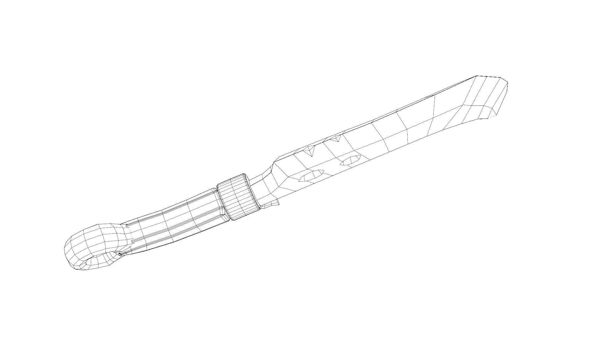 Lowwpoly knife Low-poly 3D model_25