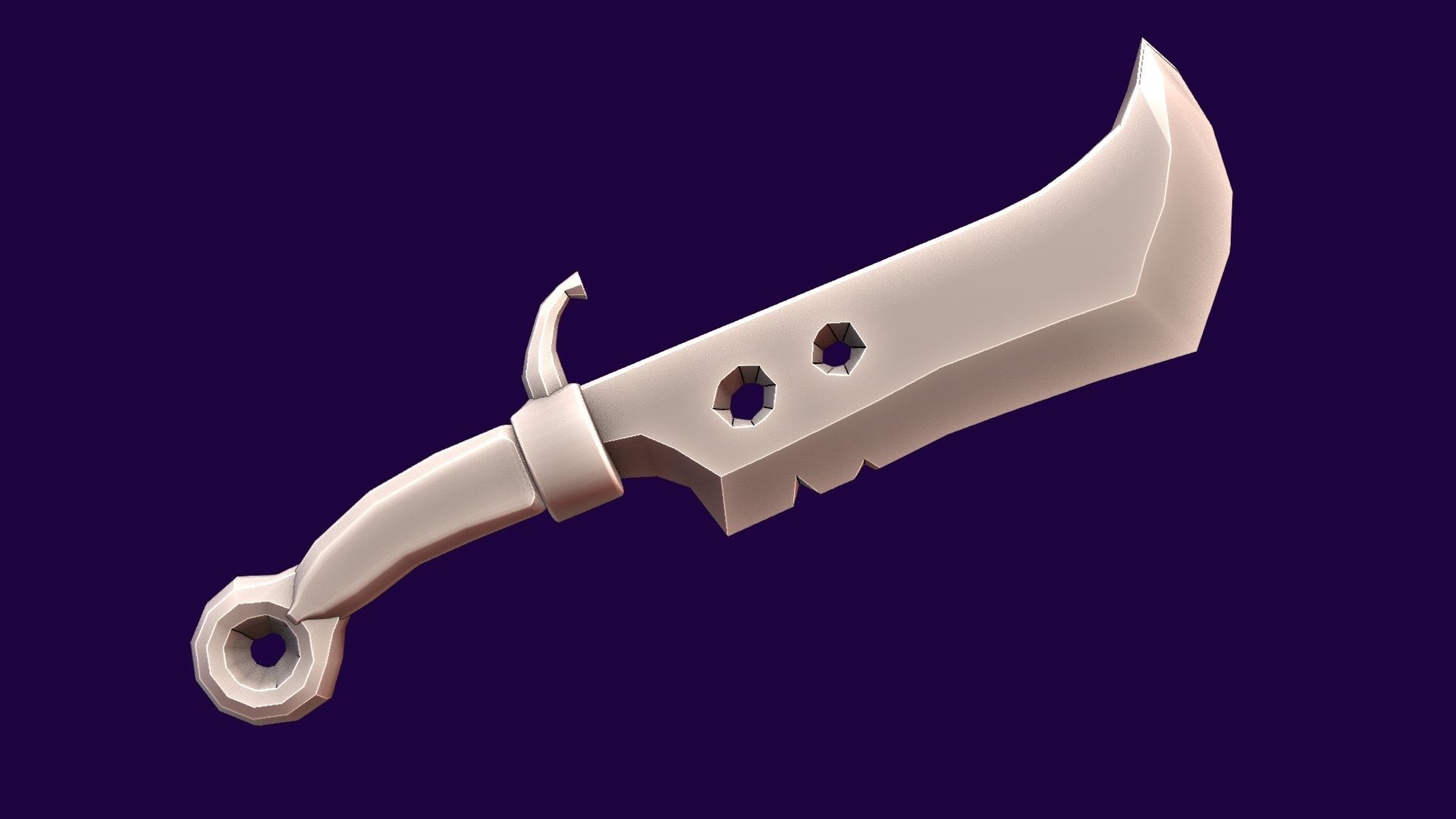 Lowwpoly knife Low-poly 3D model_12