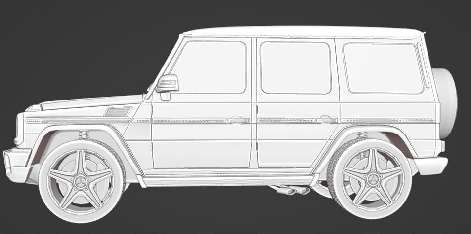 Mercedes-Benz G-Class W463 G65 FOR SUBDIV Low-poly 3D model_11