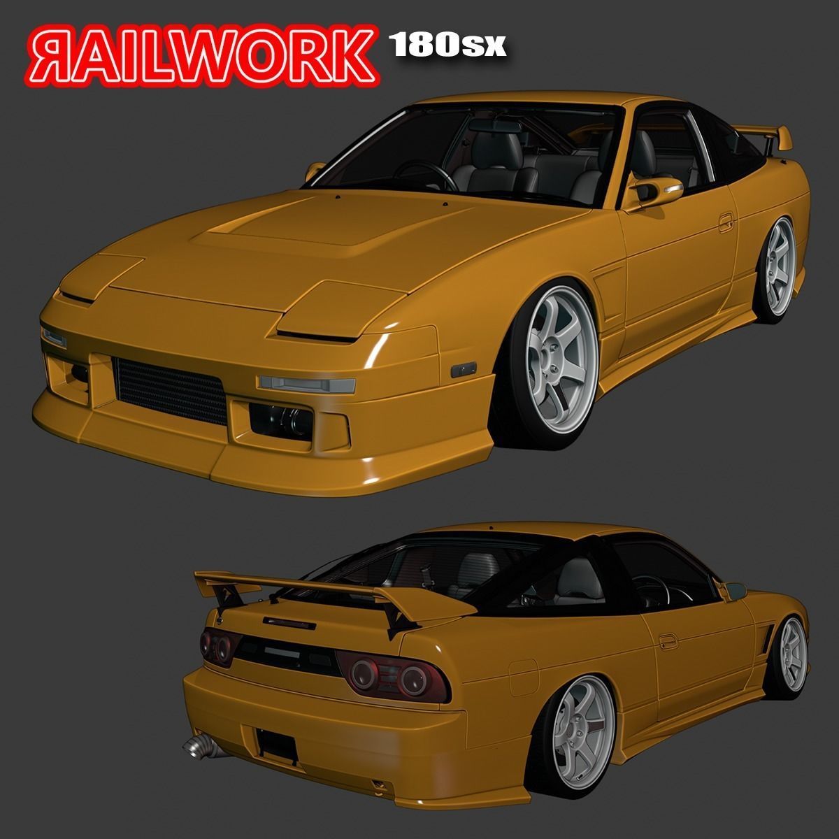 180sx Frame Rails RailWork Nissan 180sx Body Kit GT6 Base 3D model | CGTrader