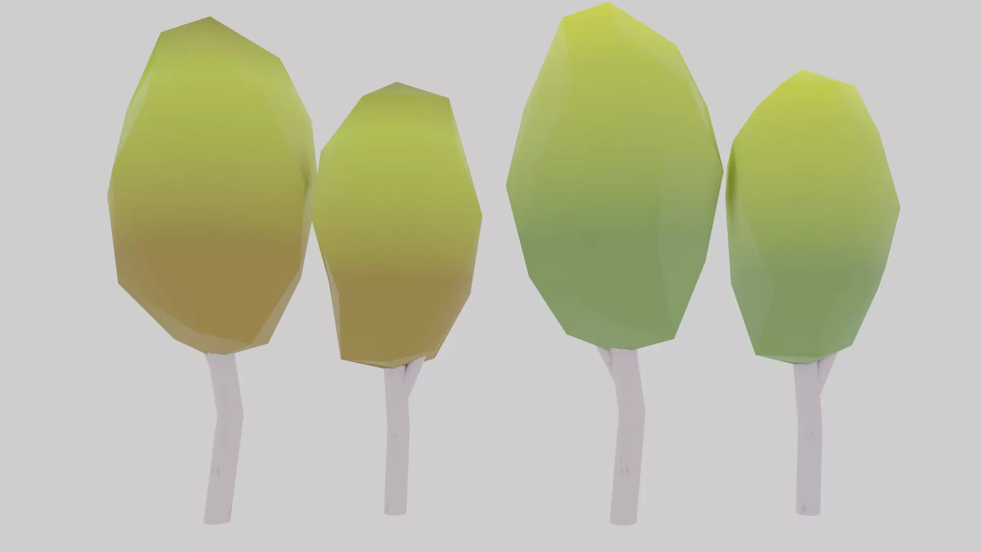 birch 3d lowpoly model pack Free low-poly 3D model_0