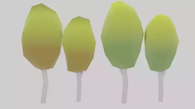 birch 3d lowpoly model pack