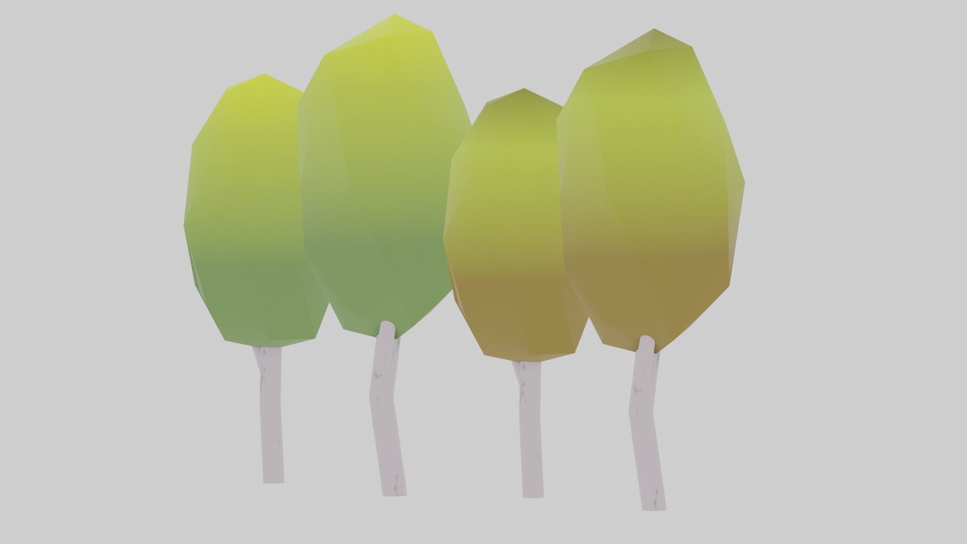 birch 3d lowpoly model pack Free low-poly 3D model_1