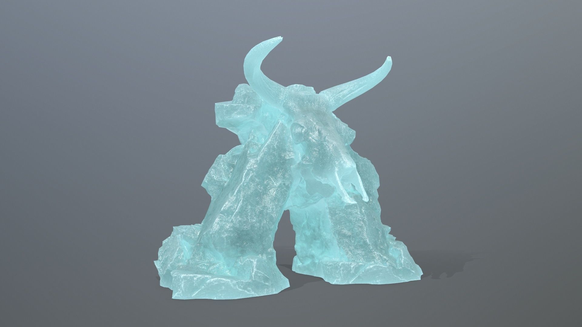 ice skull gate Low-poly 3D model_2