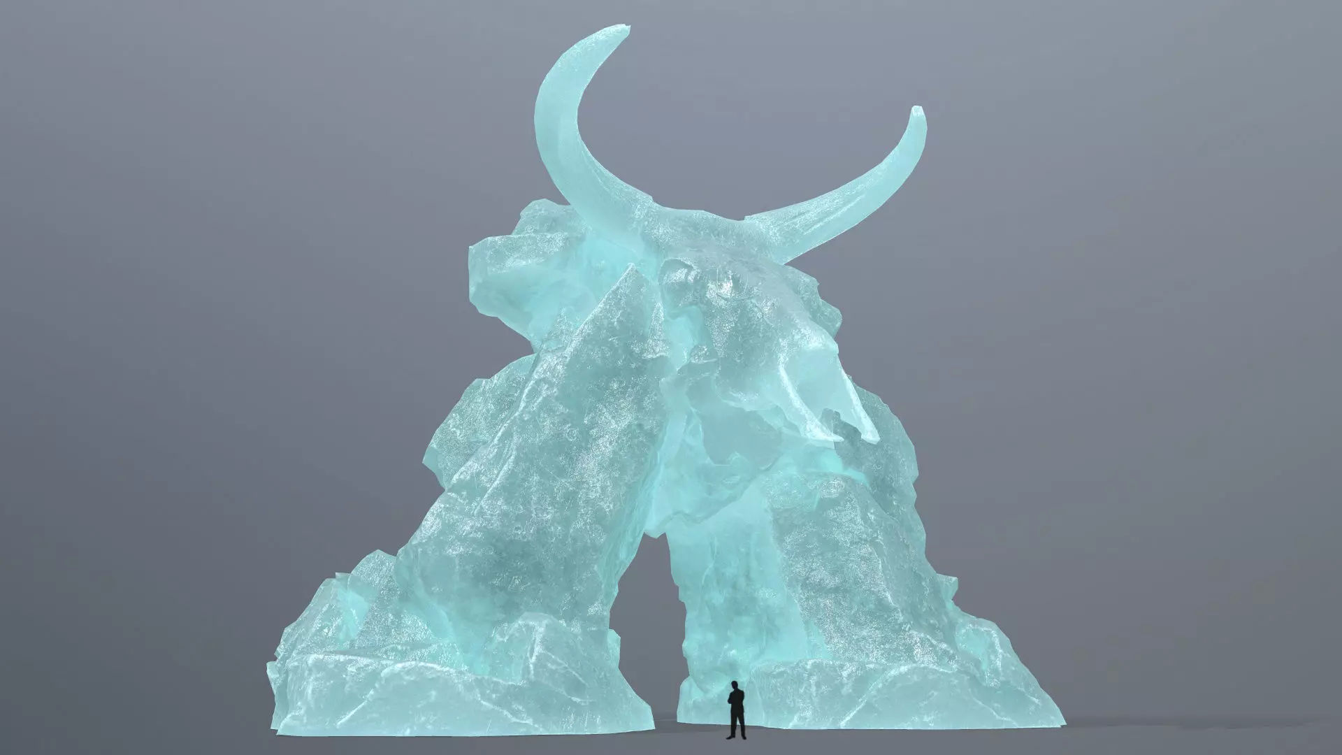 ice skull gate Low-poly 3D model_0