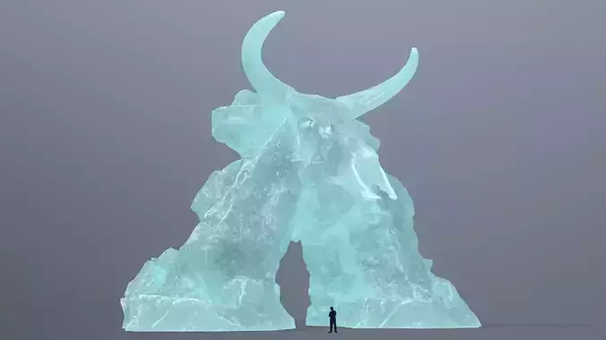 ice skull gate Low-poly 3D model