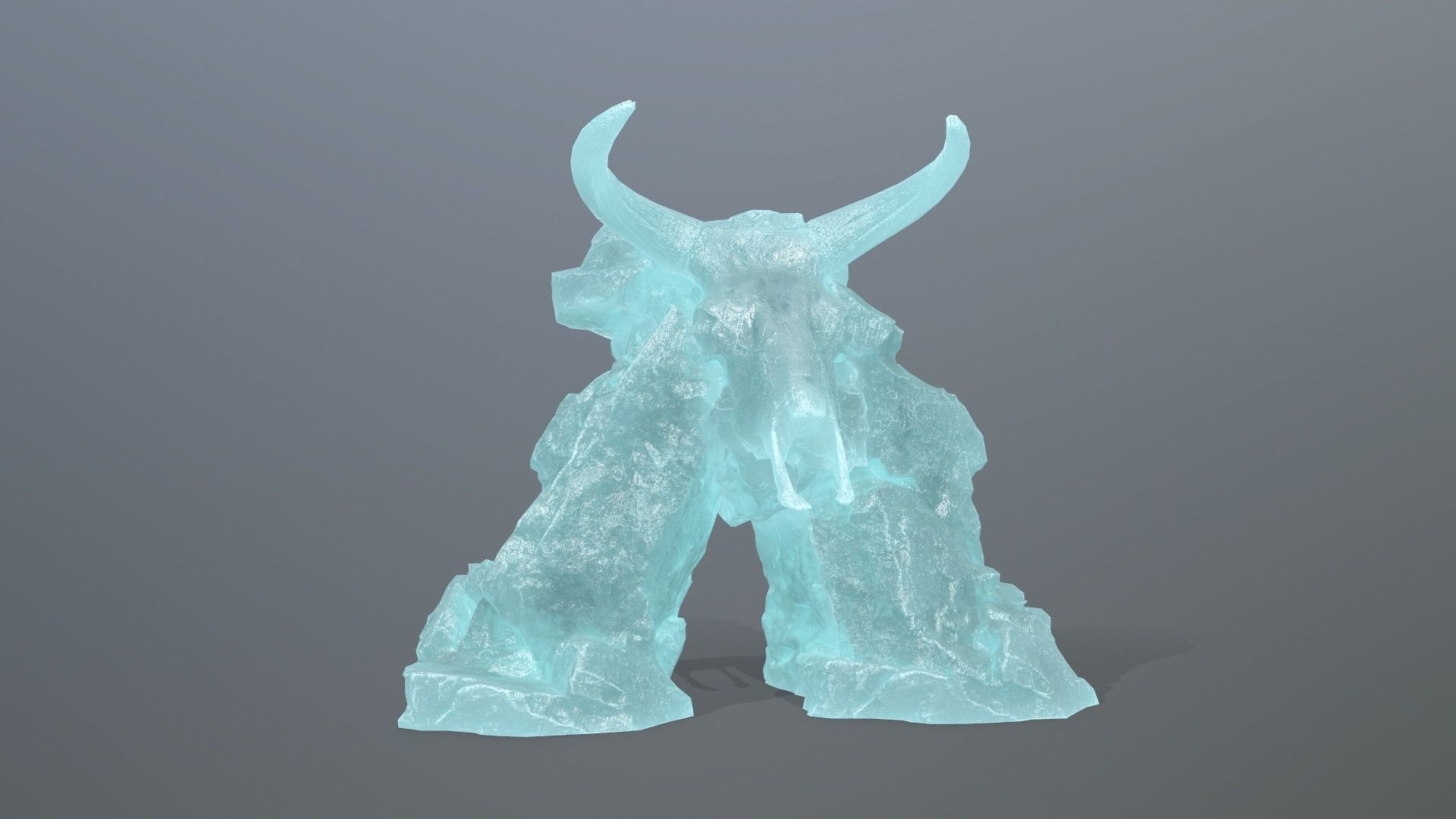 ice skull gate Low-poly 3D model_10