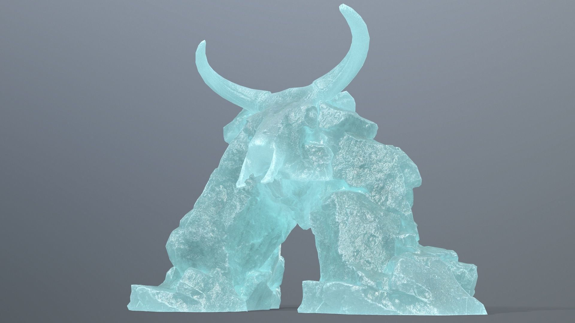 ice skull gate Low-poly 3D model_11