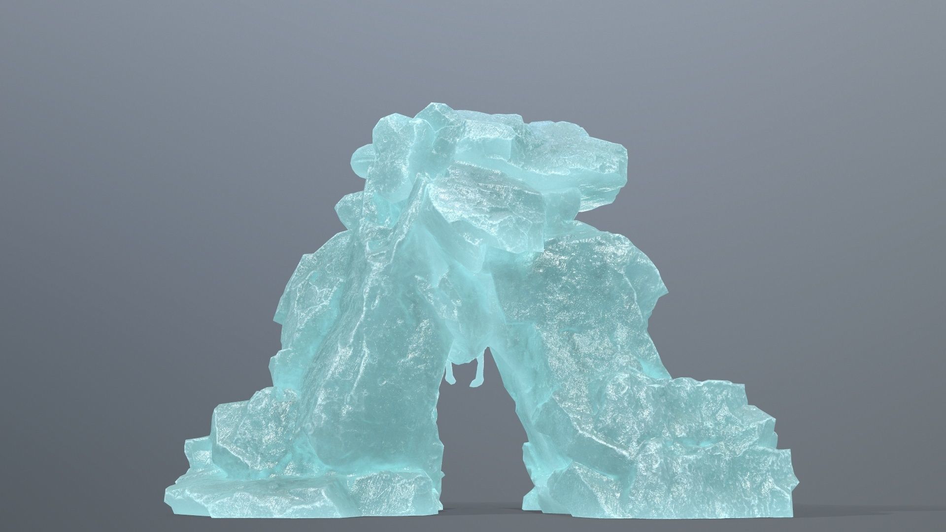ice skull gate Low-poly 3D model_12
