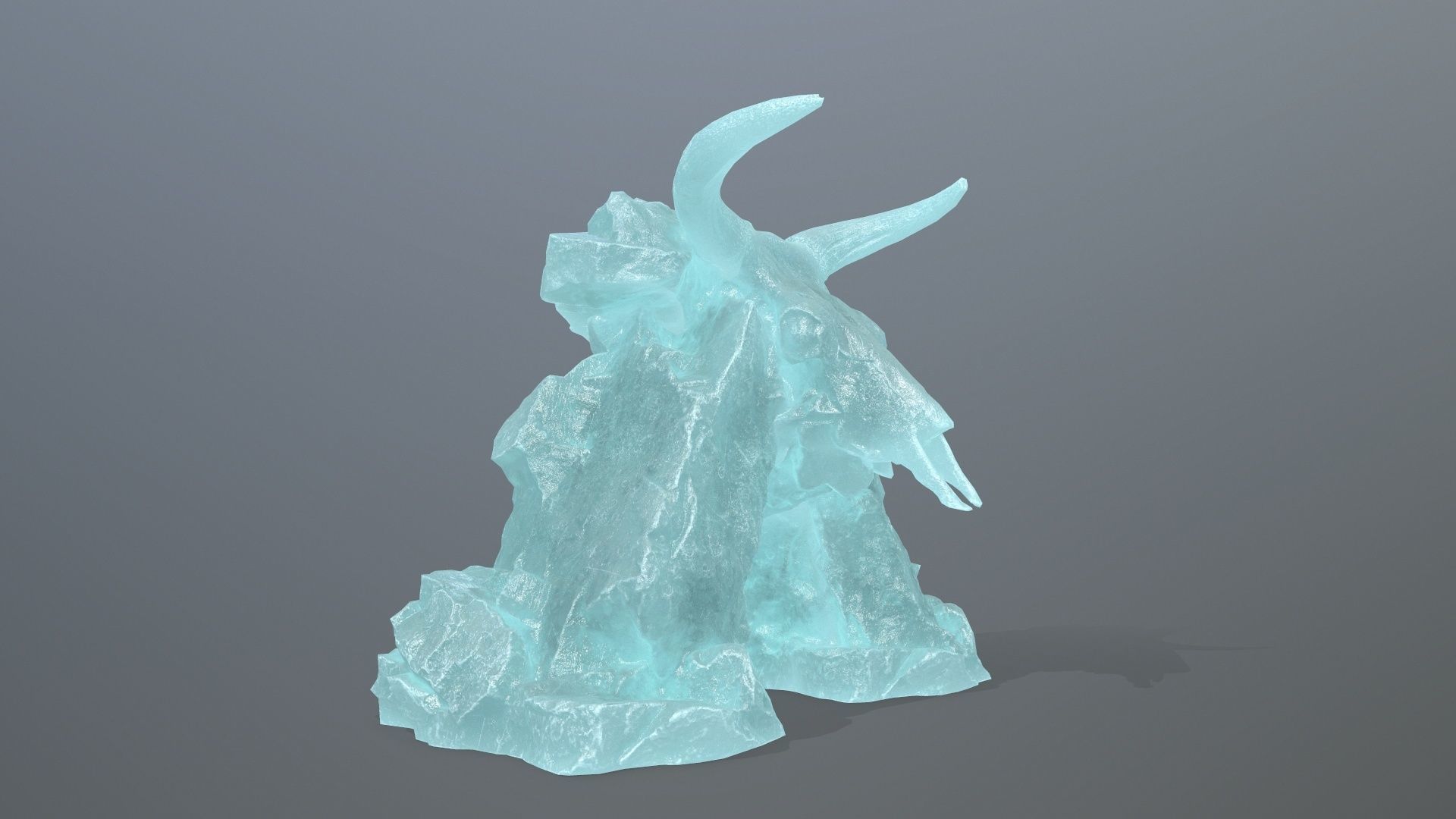 ice skull gate Low-poly 3D model_3