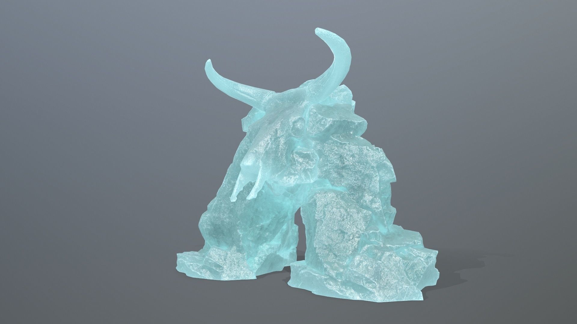 ice skull gate Low-poly 3D model_9