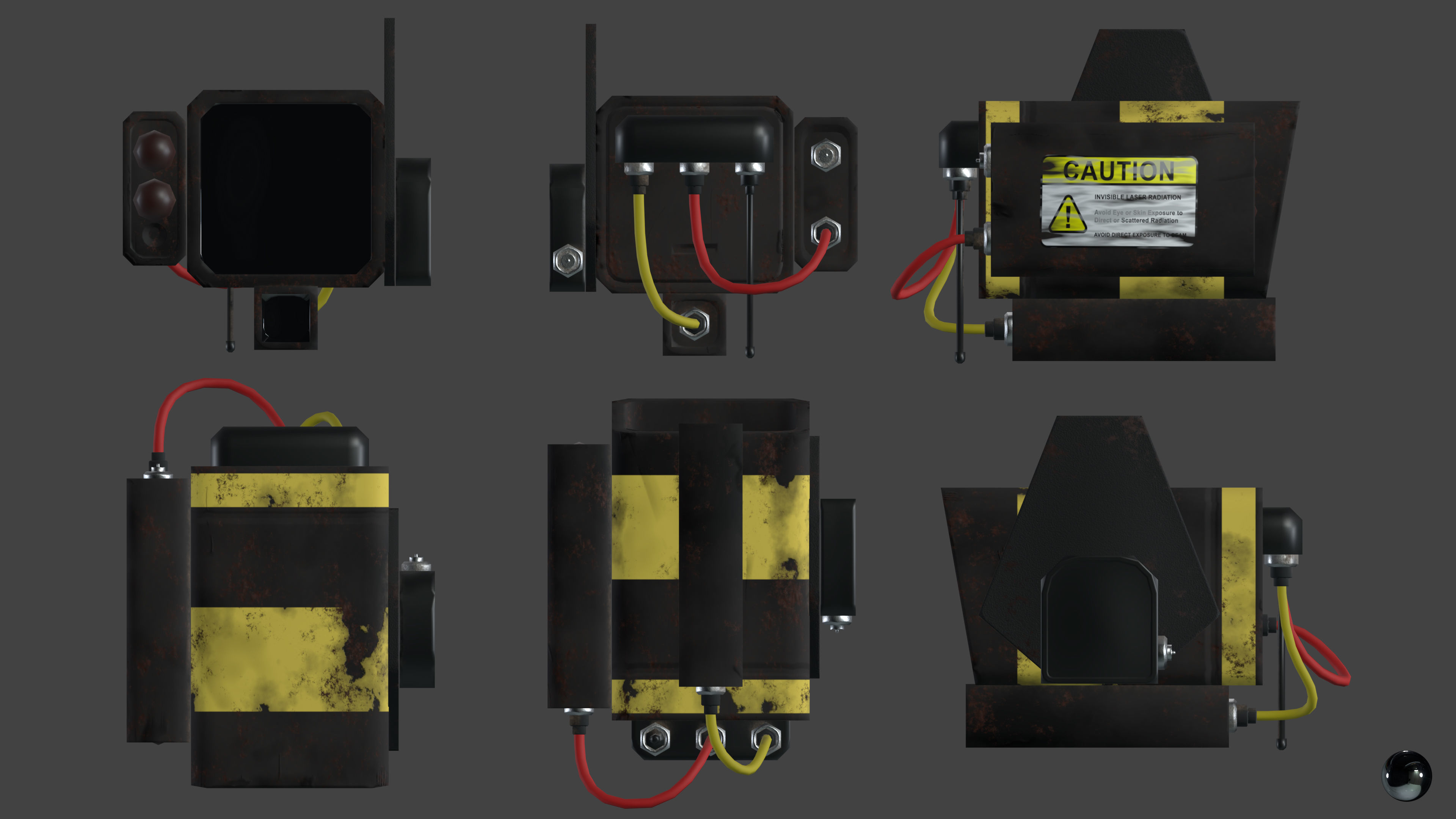 Flying Recon Robot - Game Ready Low-poly 3D model_5