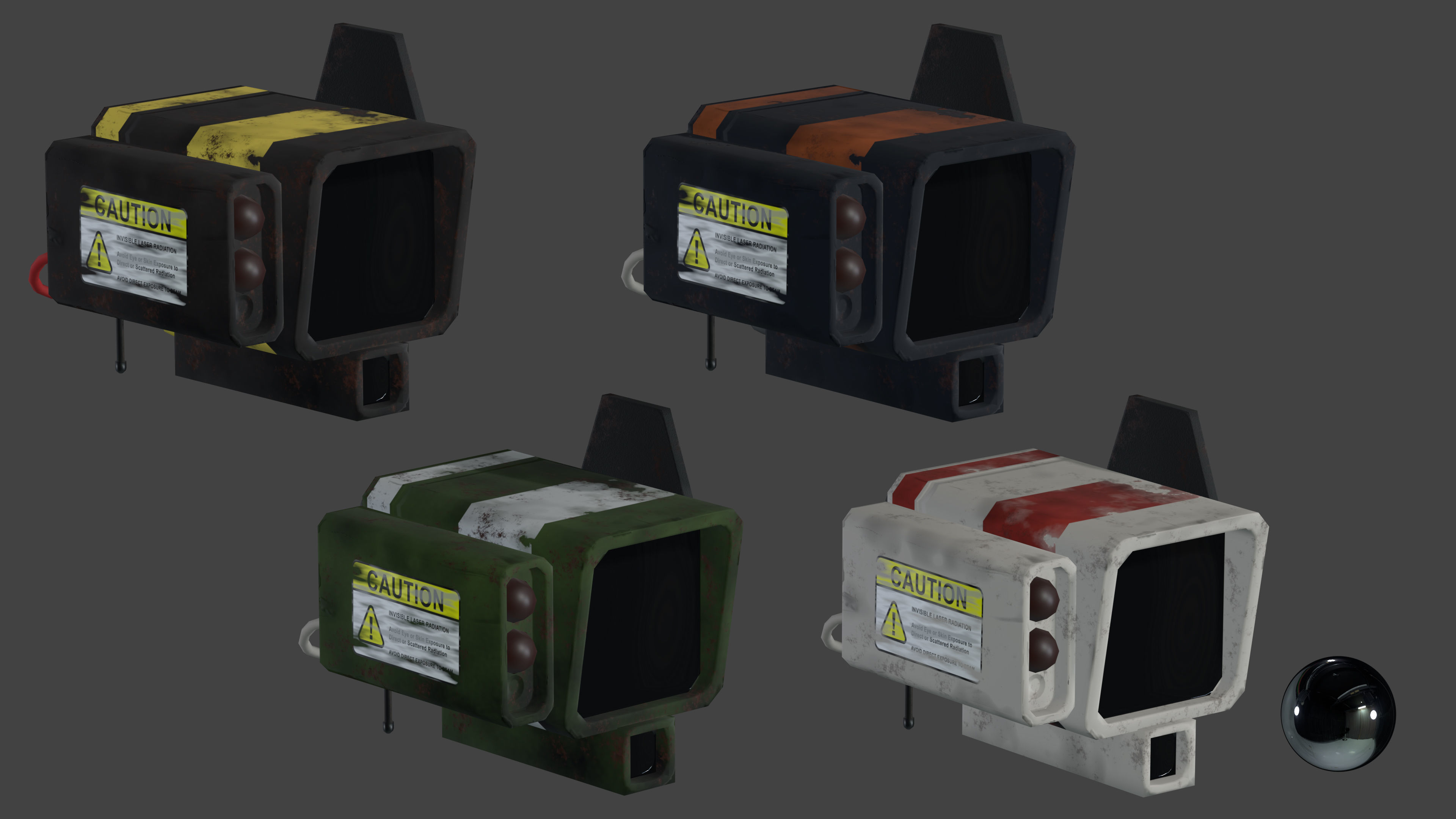 Flying Recon Robot - Game Ready Low-poly 3D model_6