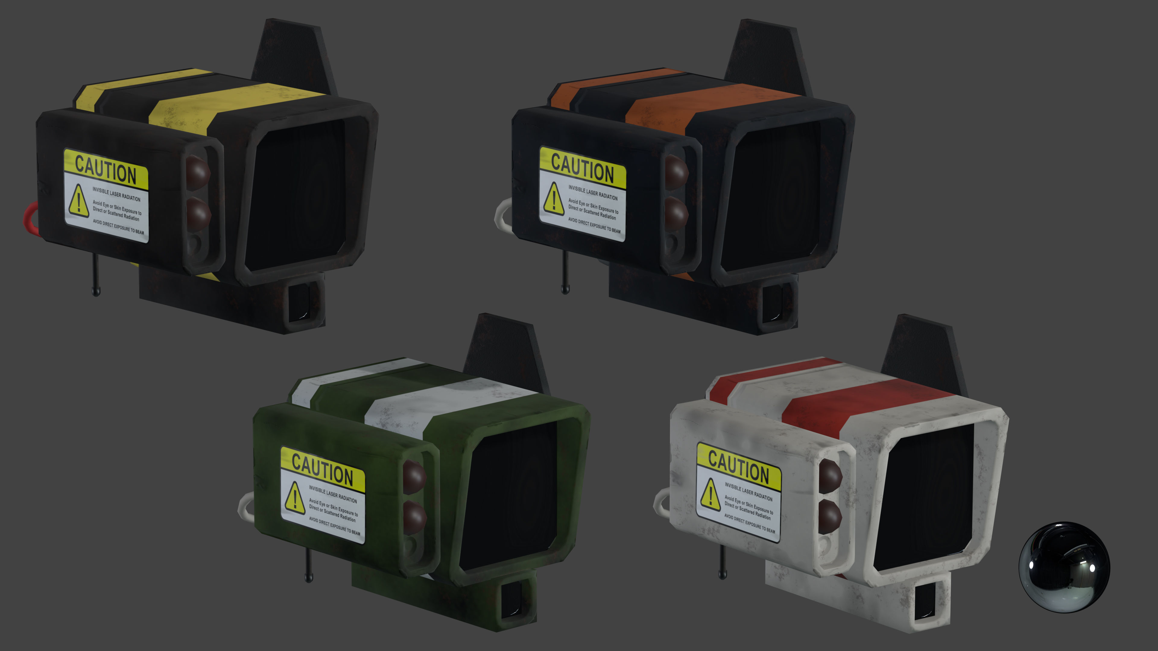 Flying Recon Robot - Game Ready Low-poly 3D model_7