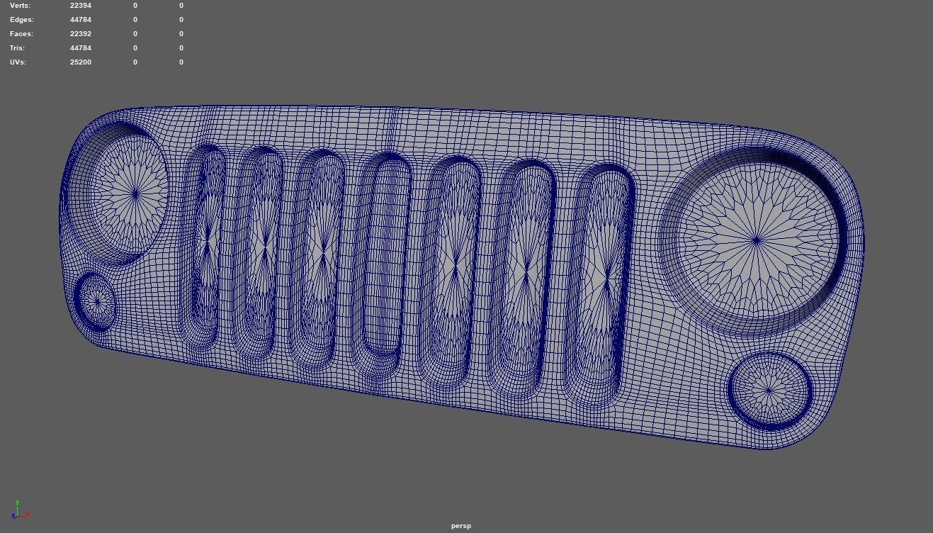 Front Bumper Jeep Low-poly 3D model_6