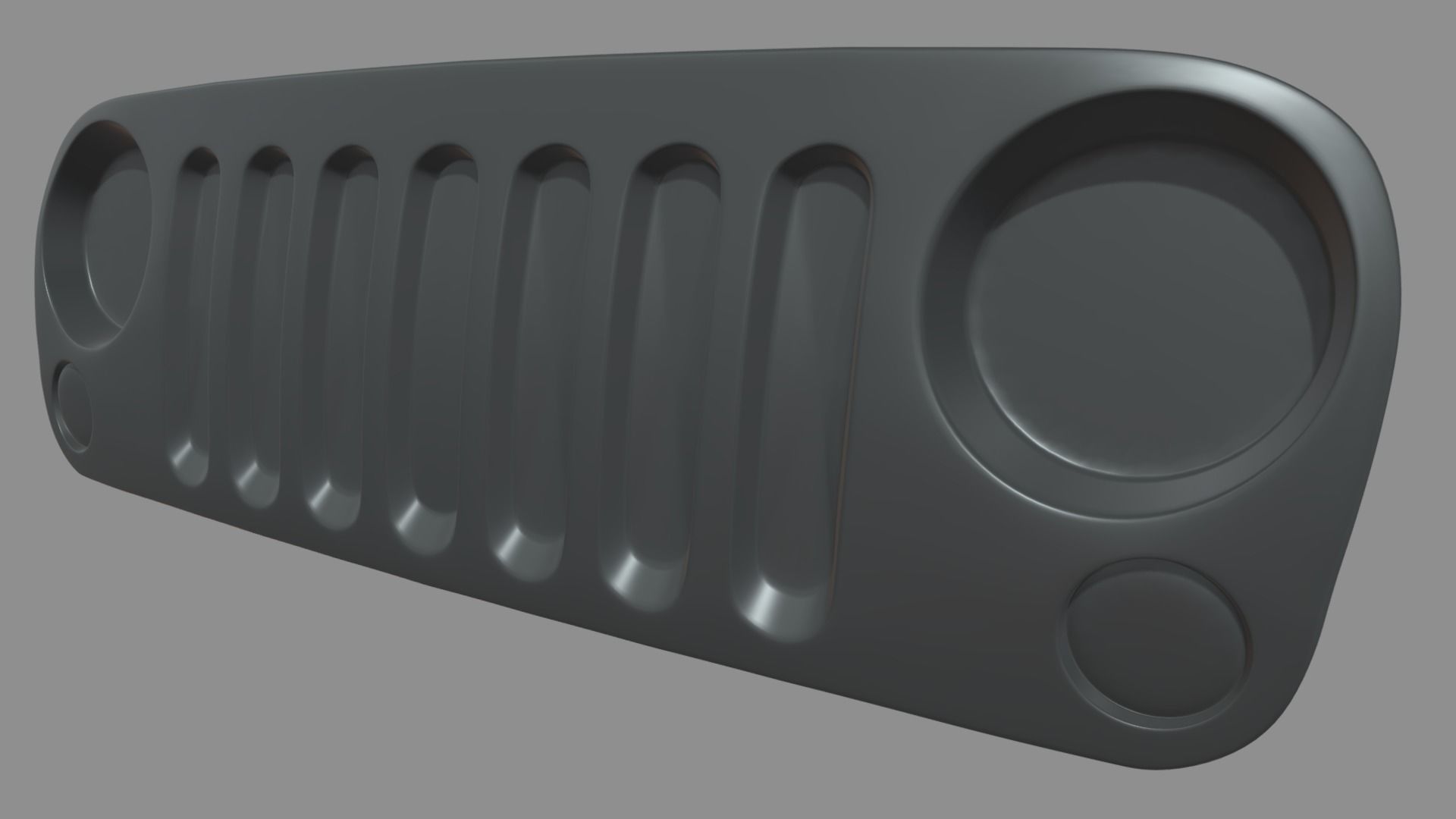 Front Bumper Jeep Low-poly 3D model_4
