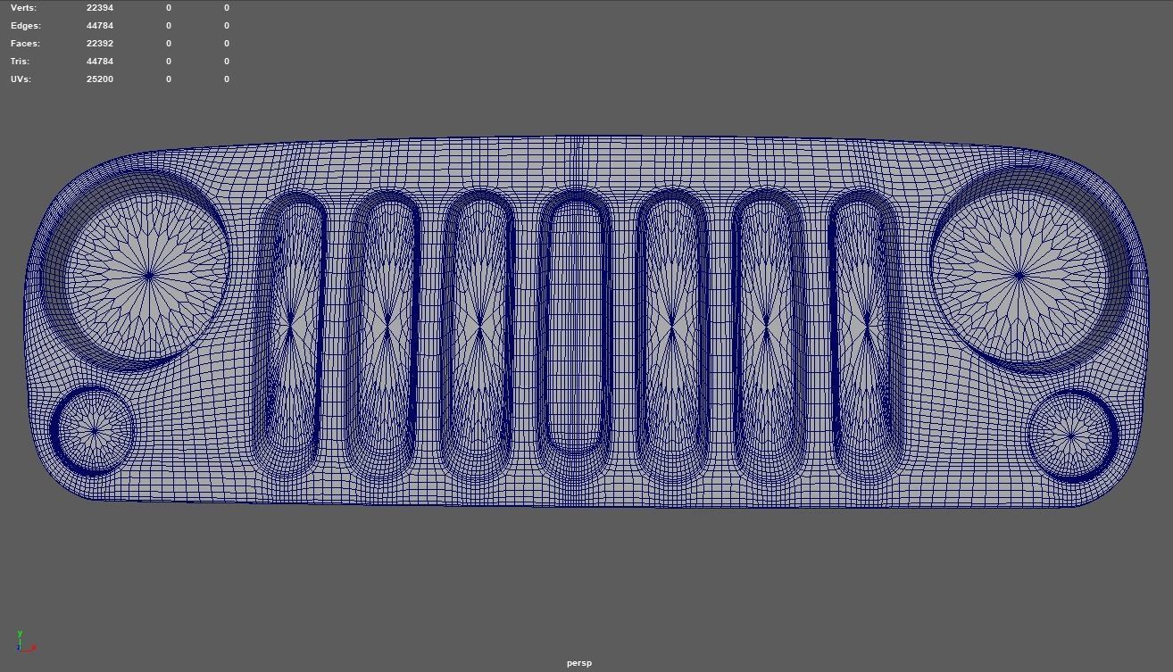 Front Bumper Jeep Low-poly 3D model_7