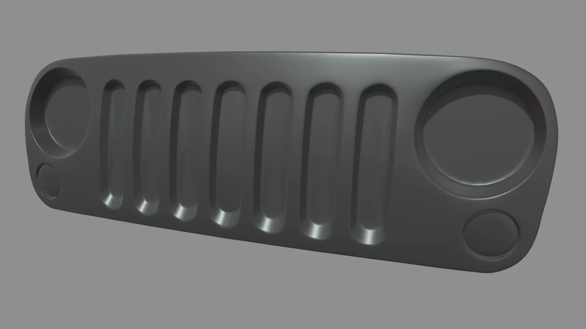 Front Bumper Jeep Low-poly 3D model_0