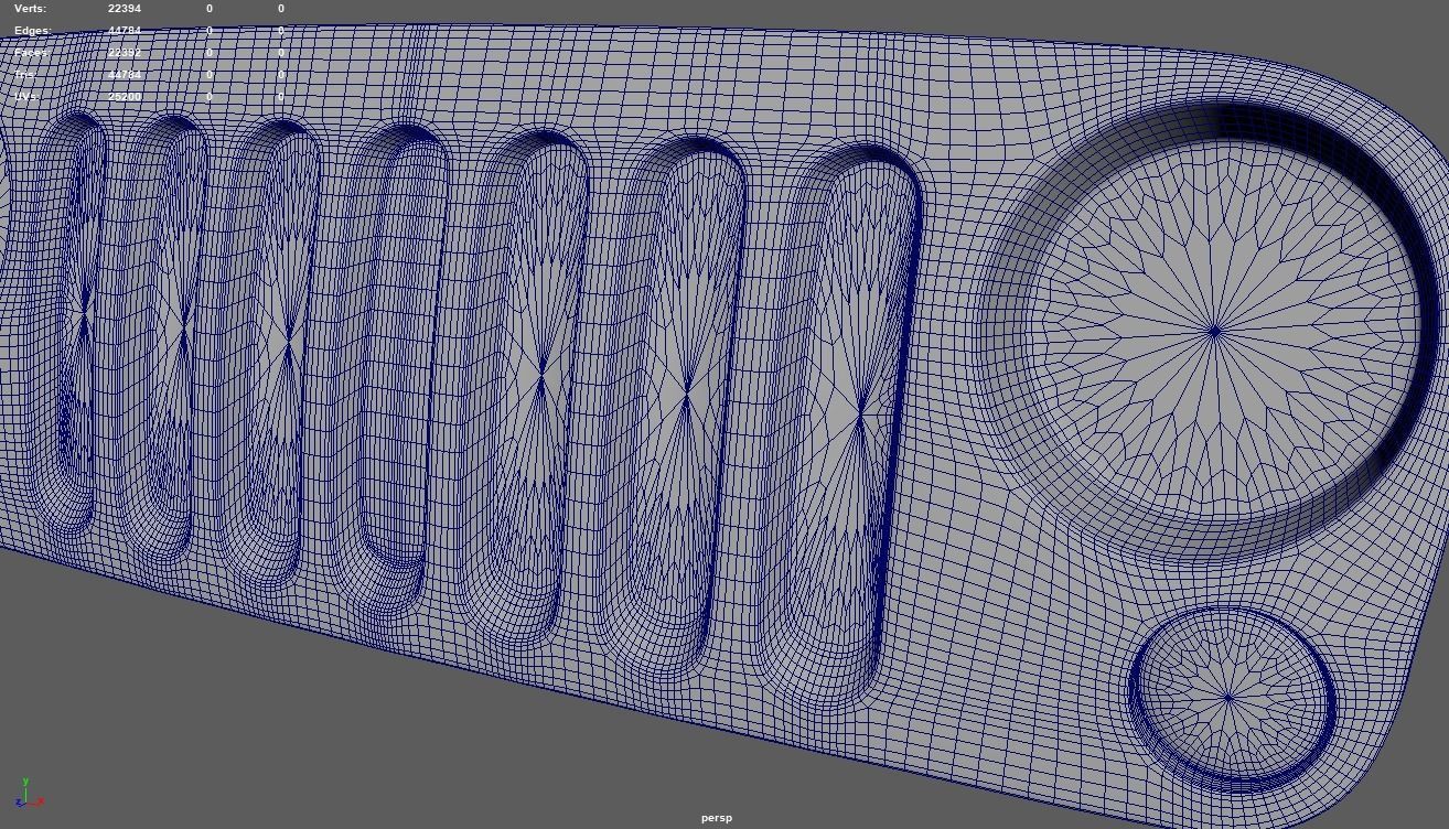 Front Bumper Jeep Low-poly 3D model_10