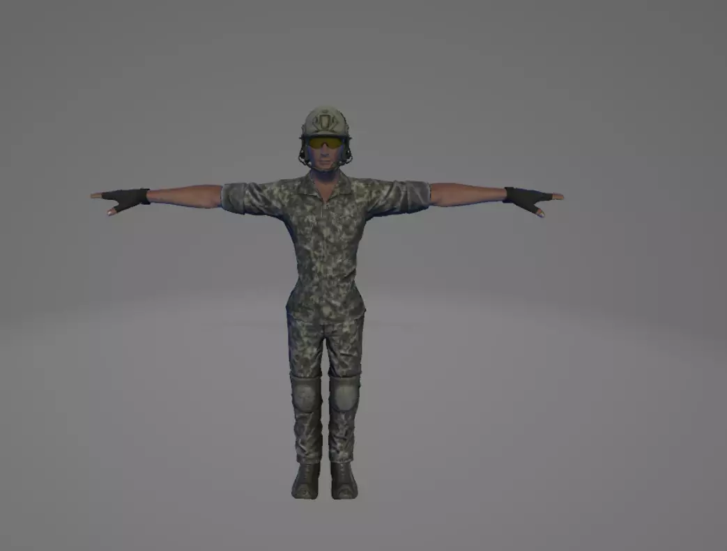 3d fully rigged soldier Low-poly 3D model_0