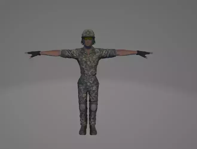 3d fully rigged soldier