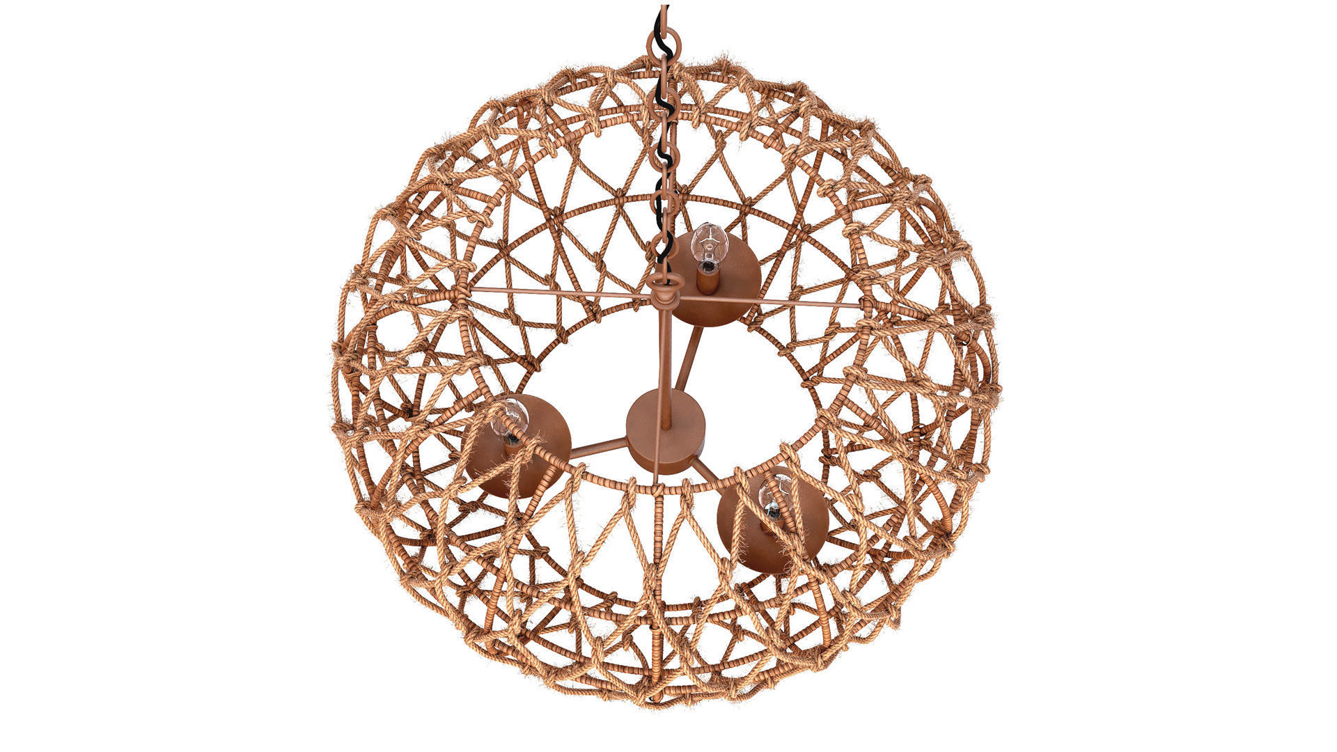 Torus 3 Light Pendant with Tan Finish Kenroy 3D model_1
