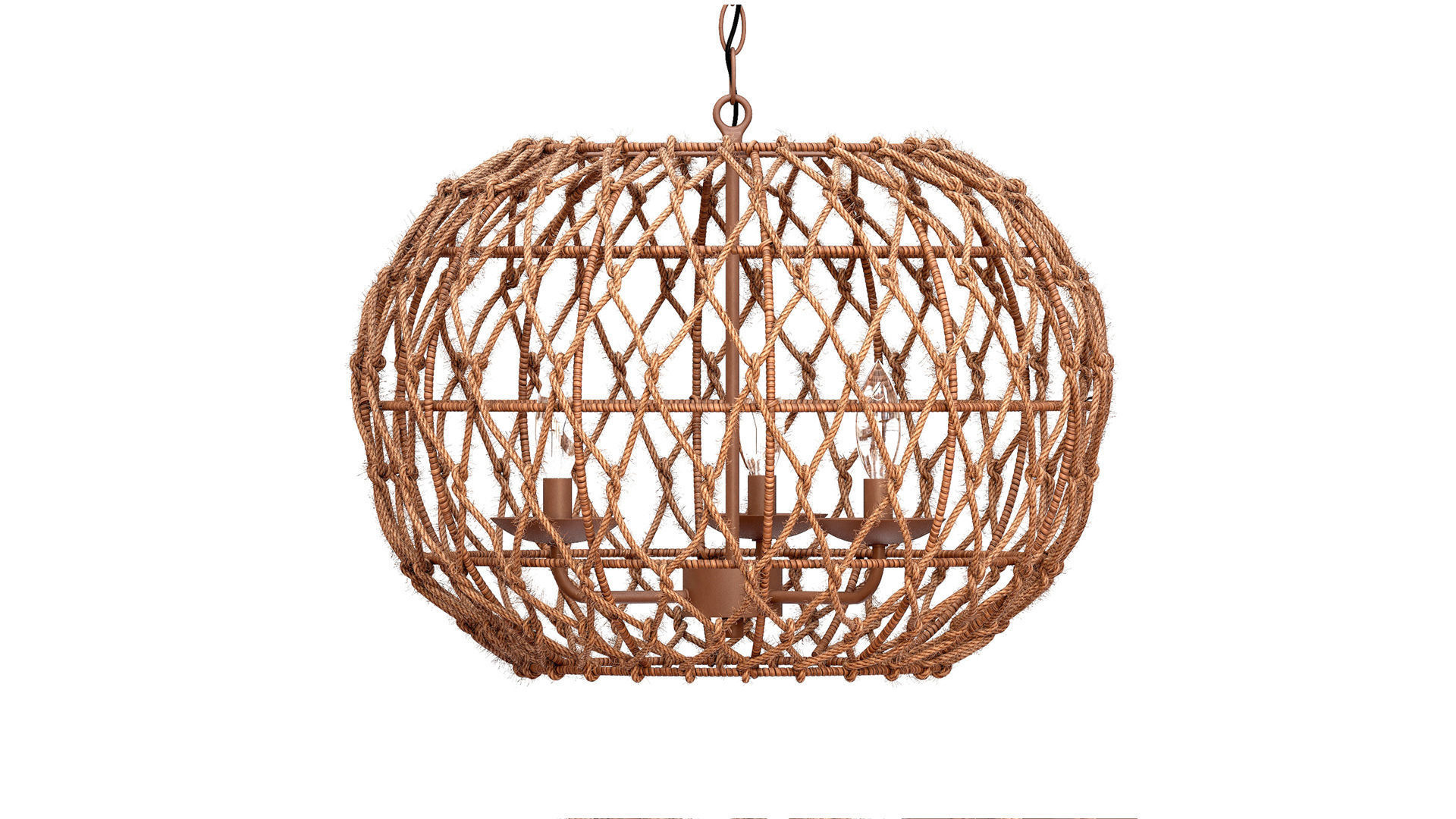 Torus 3 Light Pendant with Tan Finish Kenroy 3D model_7