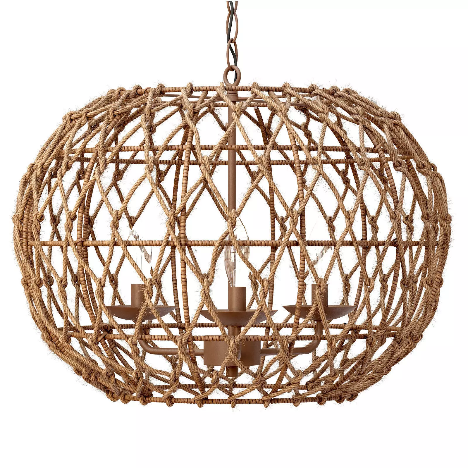 Torus 3 Light Pendant with Tan Finish Kenroy 3D model_0