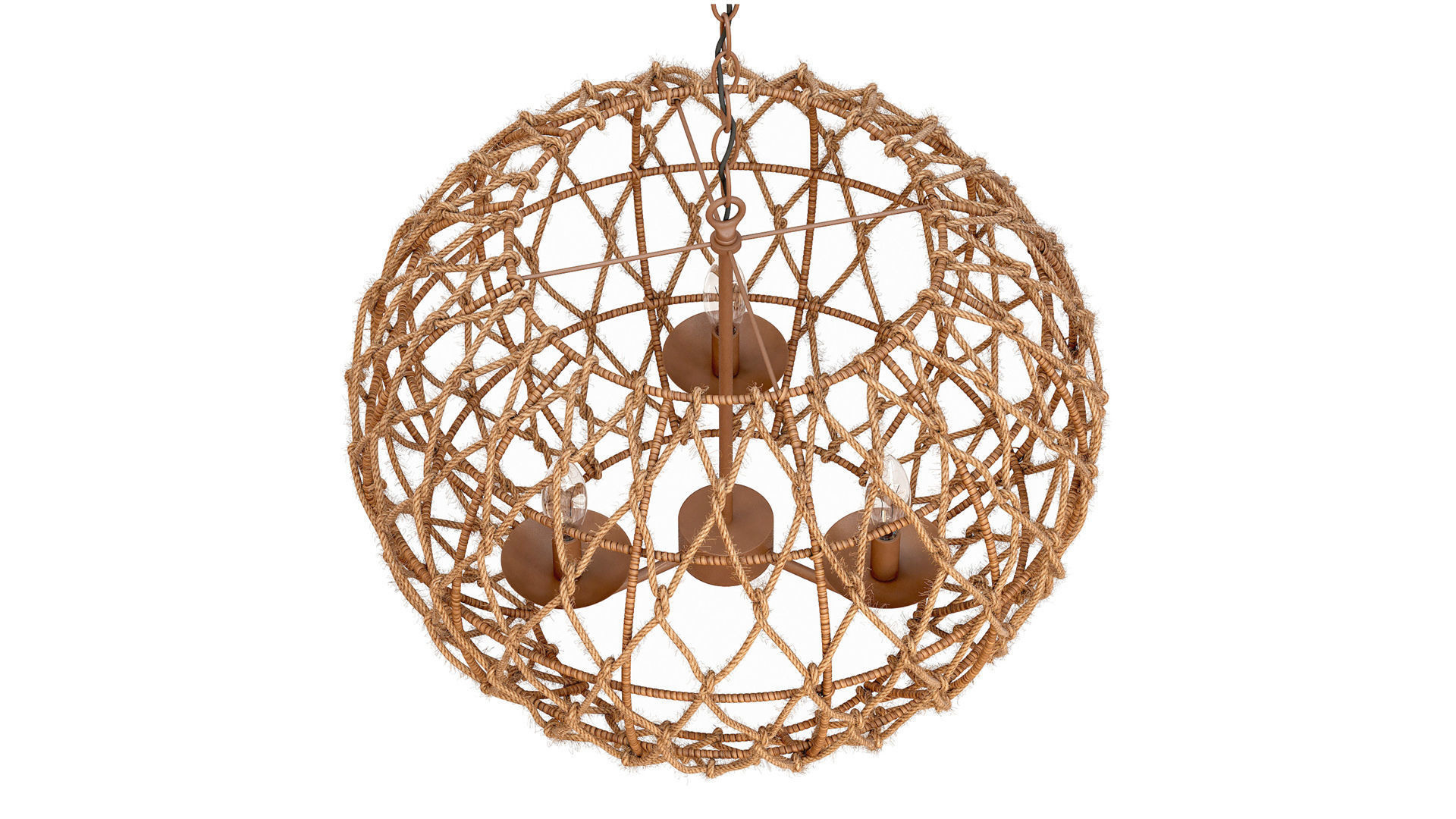 Torus 3 Light Pendant with Tan Finish Kenroy 3D model_2