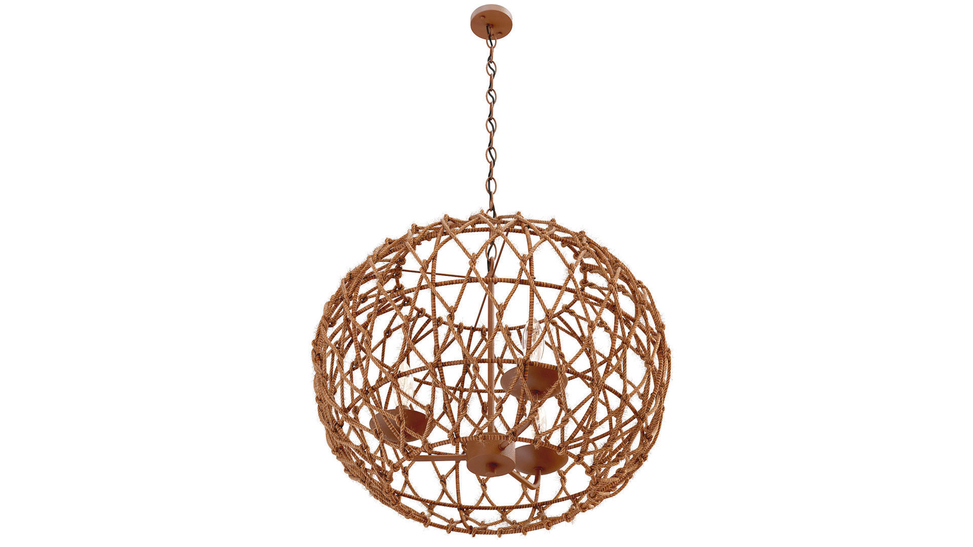 Torus 3 Light Pendant with Tan Finish Kenroy 3D model_5