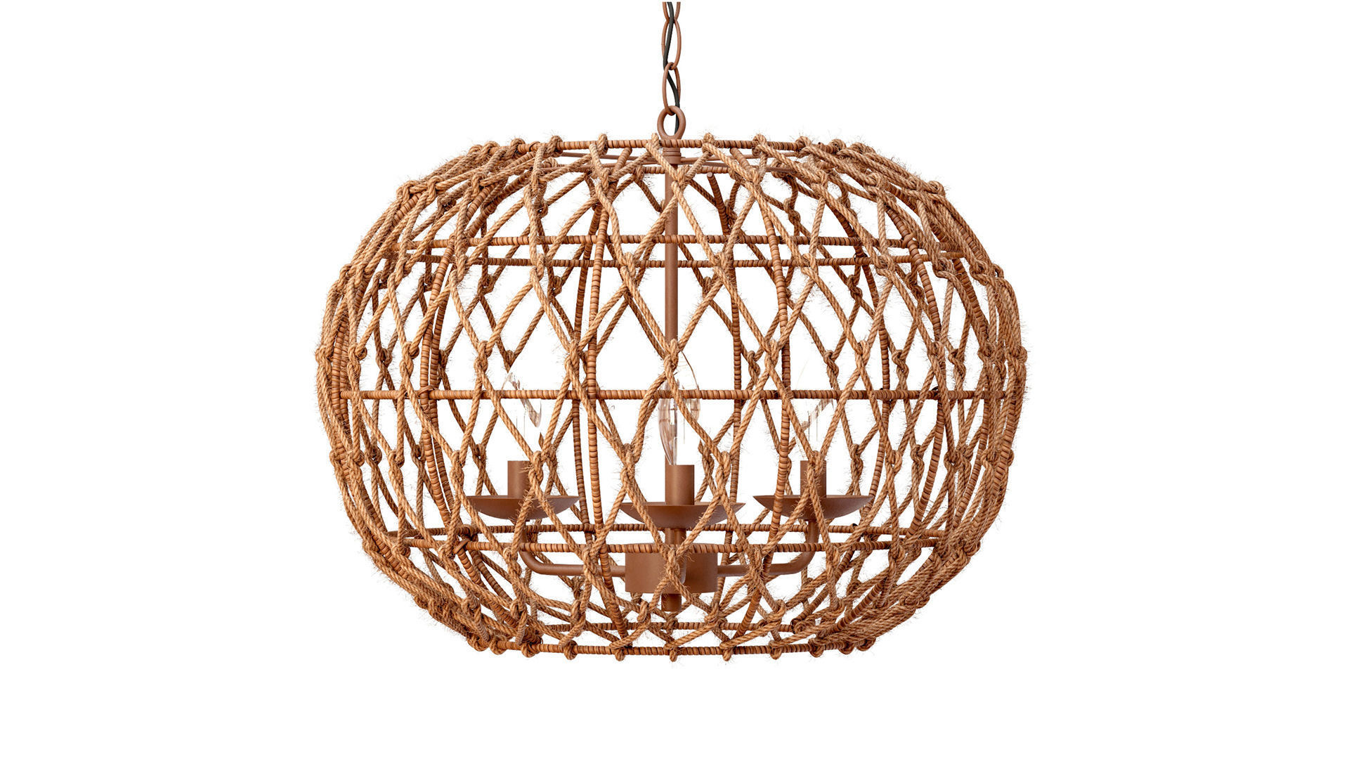Torus 3 Light Pendant with Tan Finish Kenroy 3D model_6