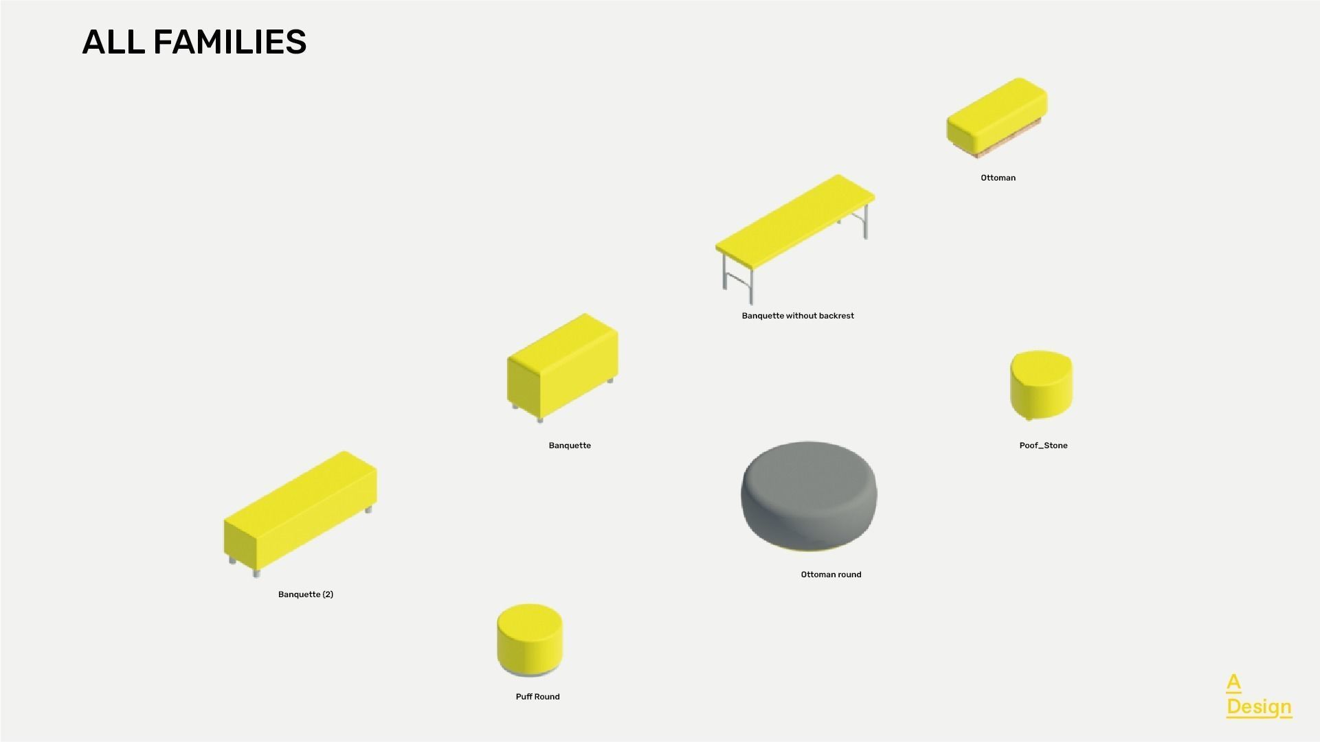 Banquettes - Pack of revit families 3D model_1