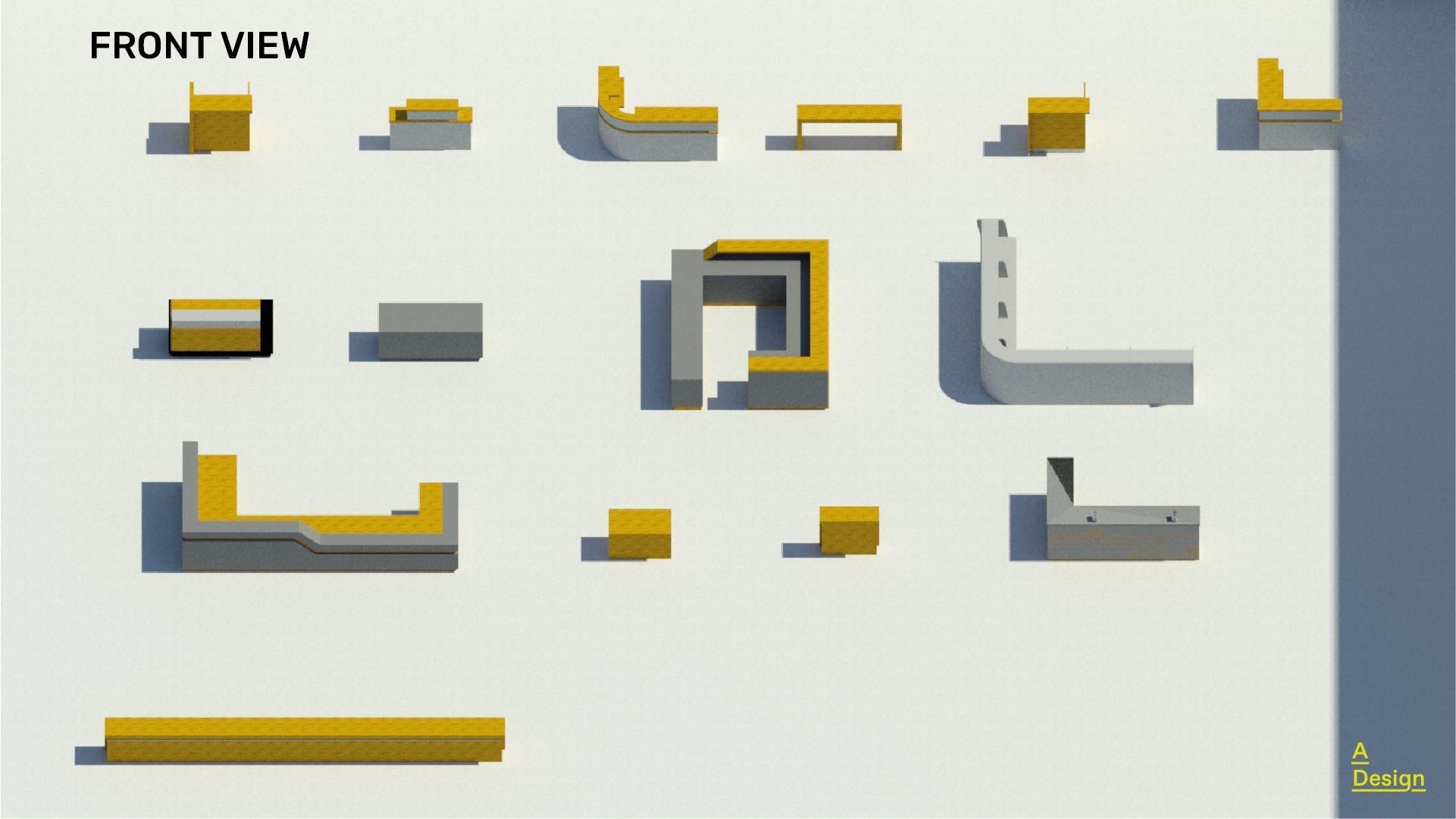 Bar Counters - Pack of revit families 3D model_4