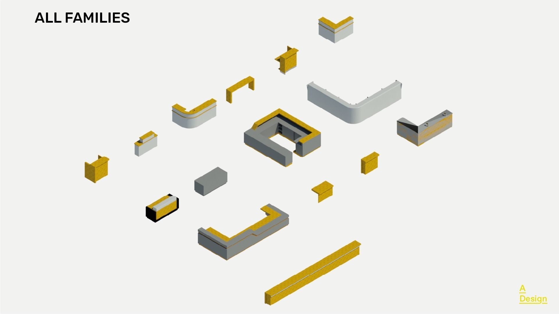 Bar Counters Pack of revit families 3D model CGTrader