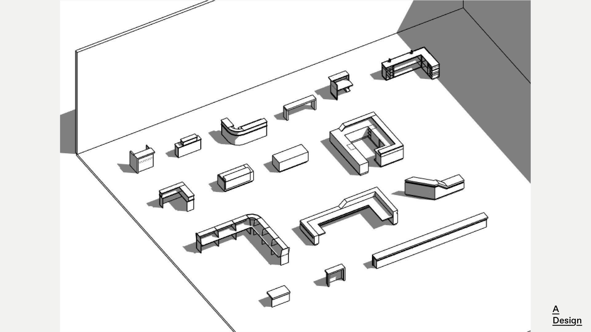 Bar Counters - Pack of revit families 3D model_10