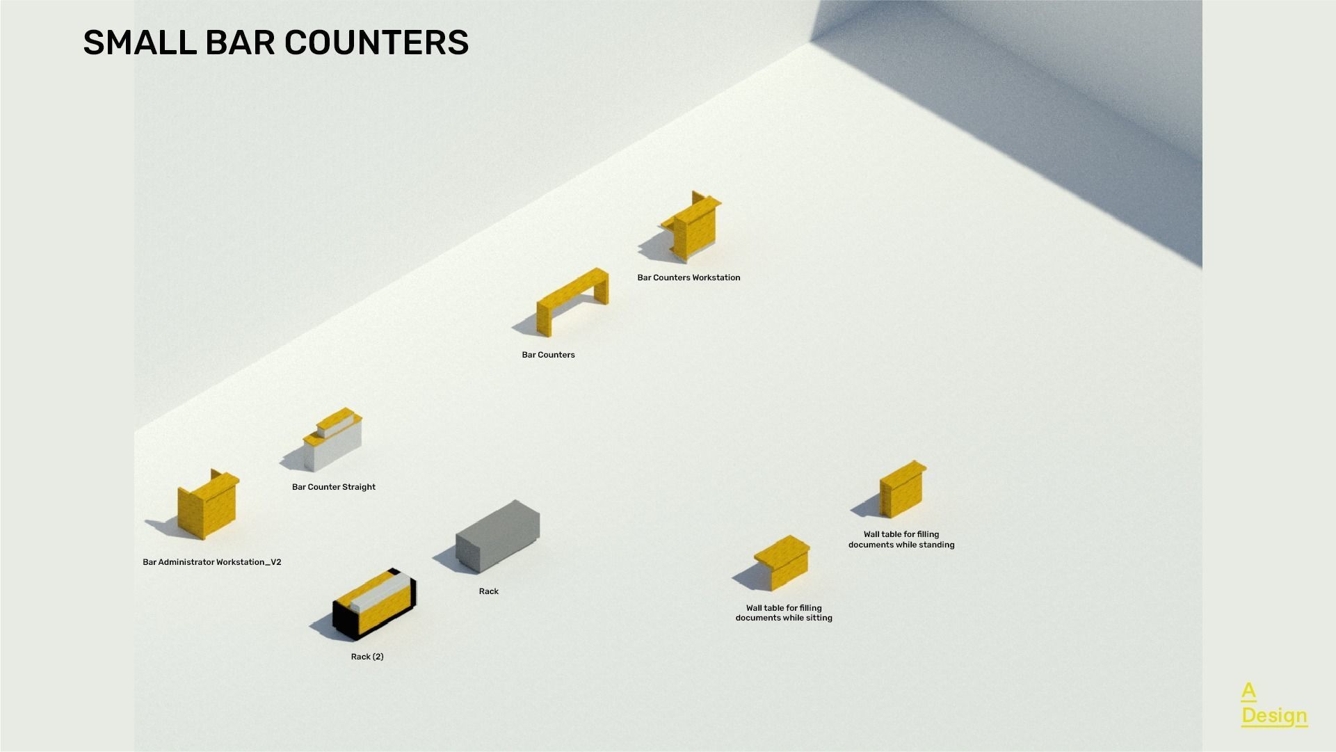 Bar Counters - Pack of revit families 3D model_2