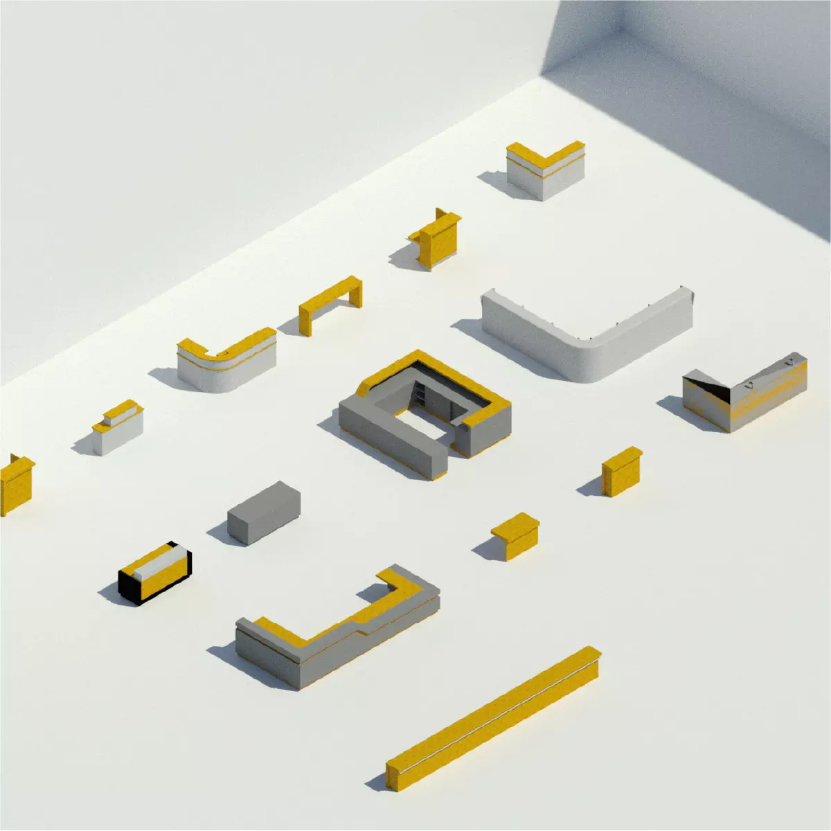 Bar Counters - Pack of revit families 3D model_0