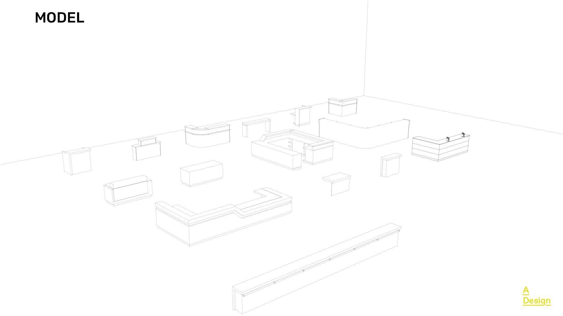 Bar Counters - Pack of revit families 3D model_7