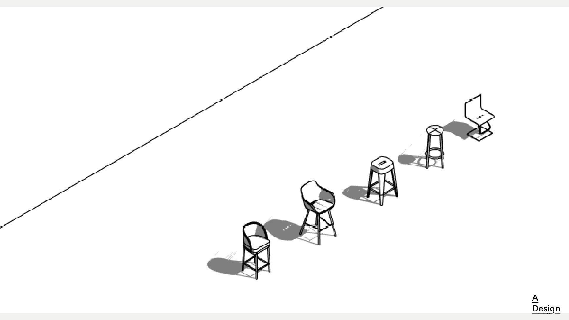 Bar stools Pack of revit families 3D model CGTrader