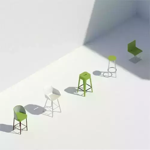 Bar stools - Pack of revit families 3D model