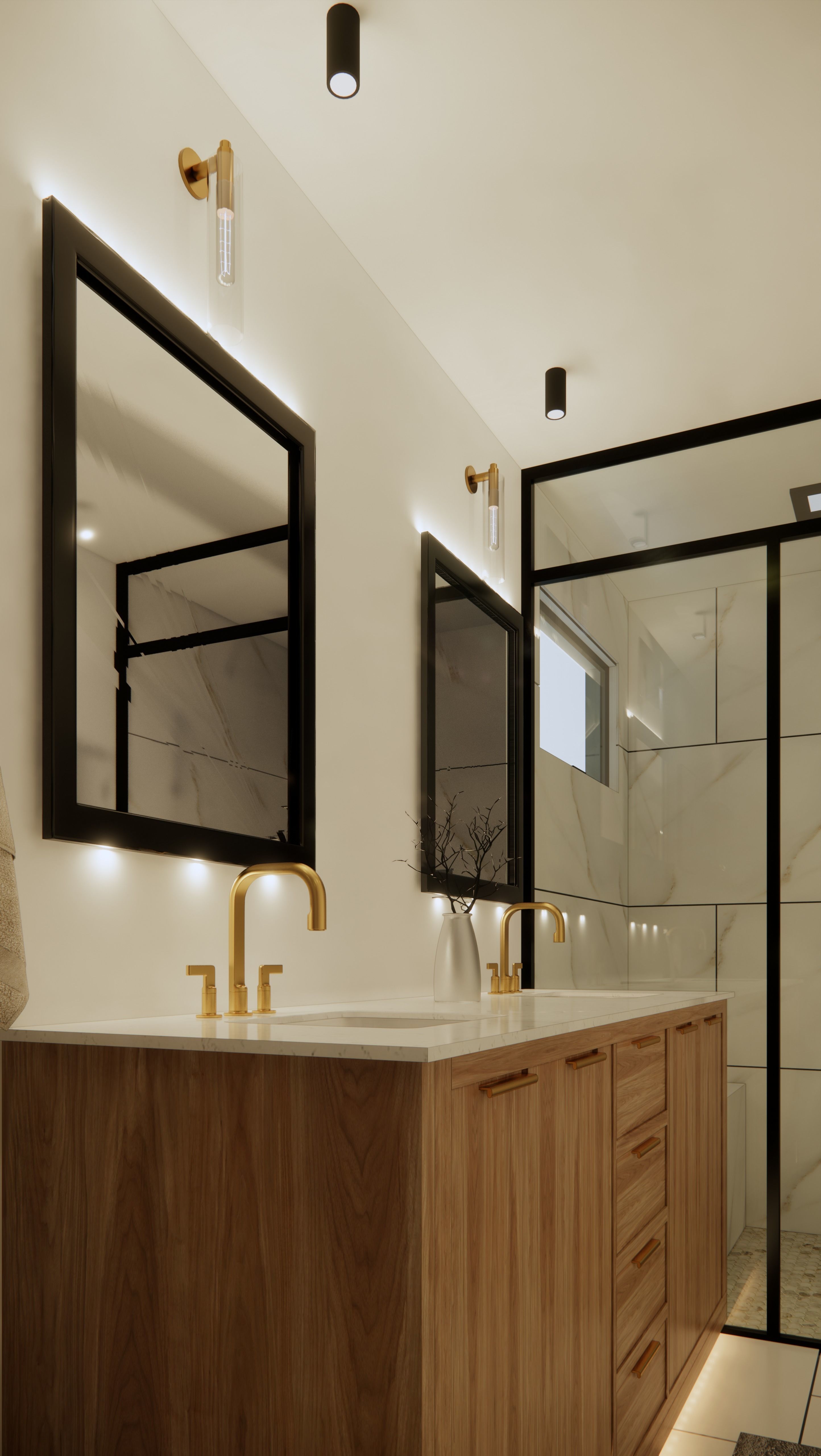 sketchup enscape bathroom scene  Low-poly 3D model_3