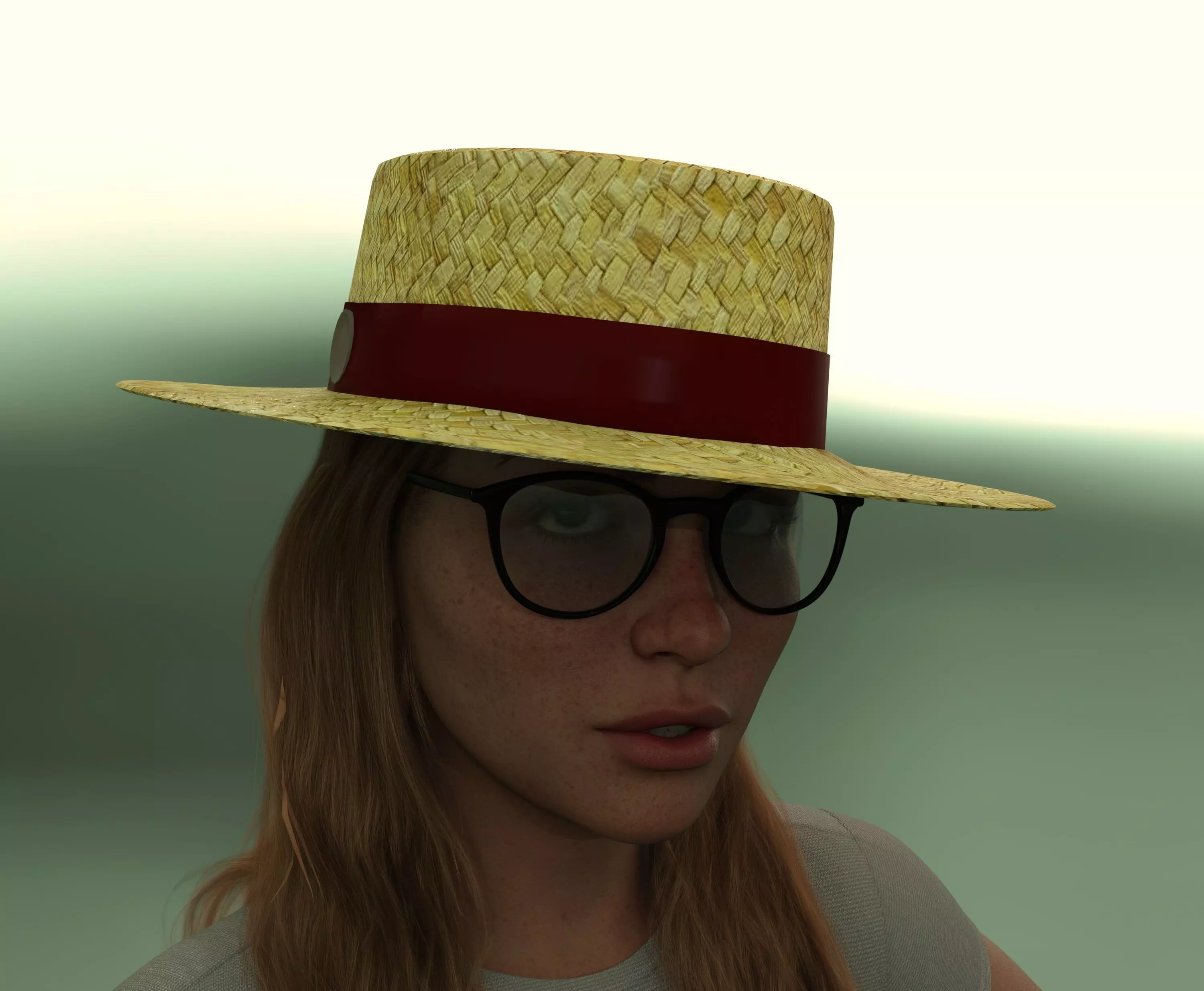 Boater Hat Package 3D model_0