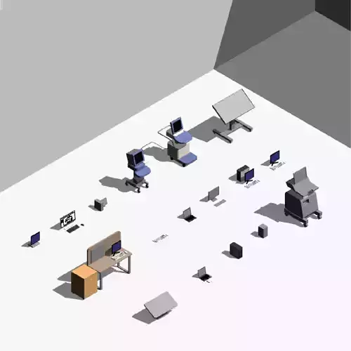 Computers - Pack of revit families  3D model