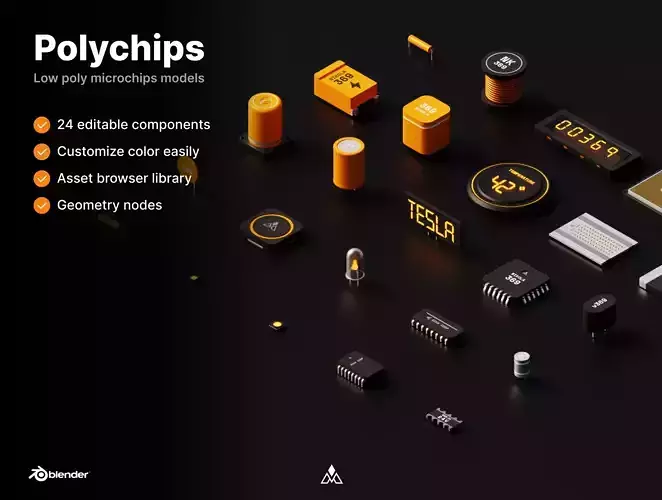 Polychips 3D components and microchips