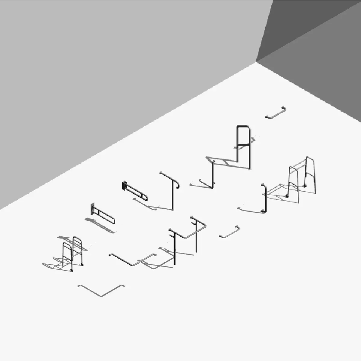 Handrails - Pack of revit families 3D model_0