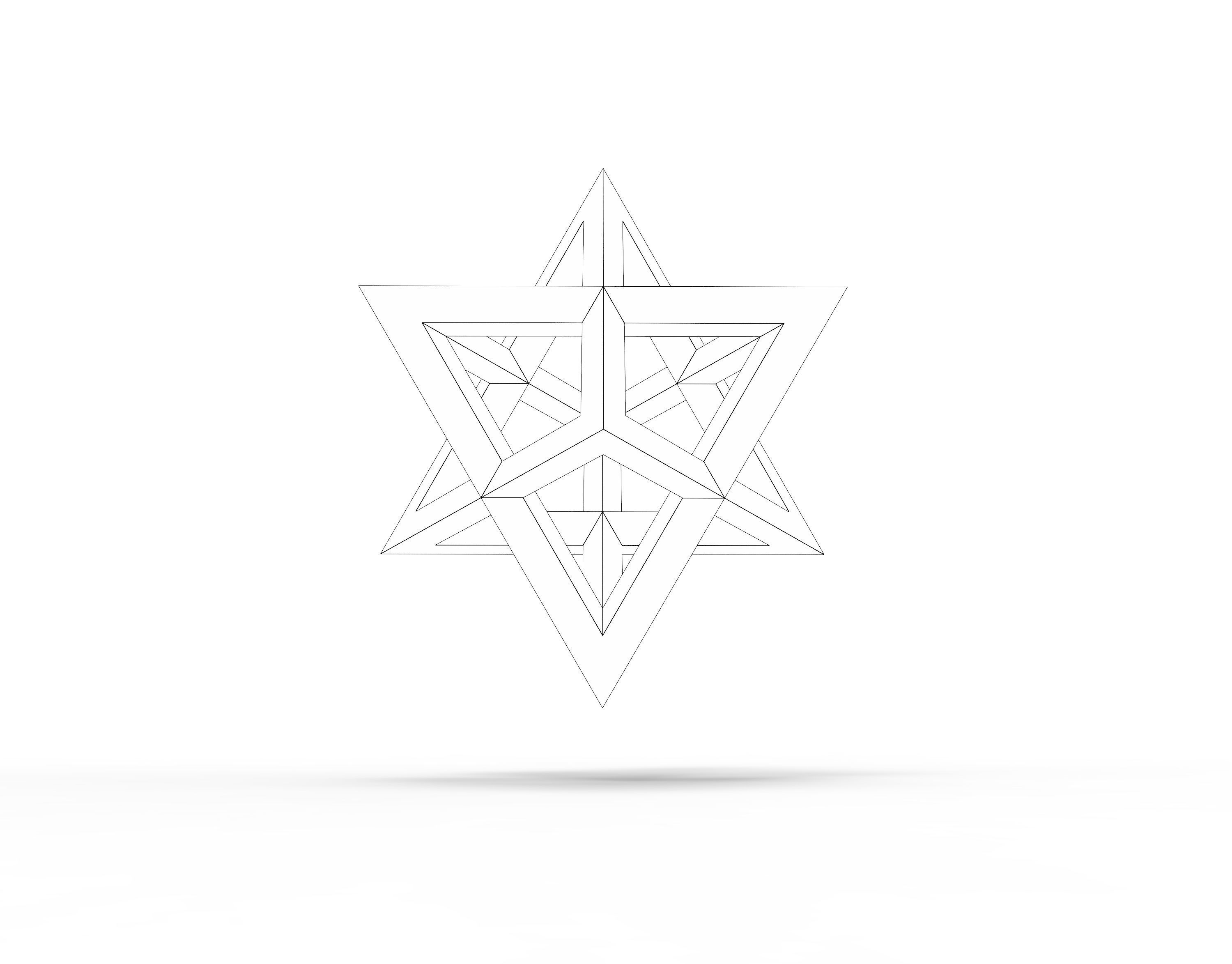 Wireframe Merkaba star 3D model 3D printable | CGTrader